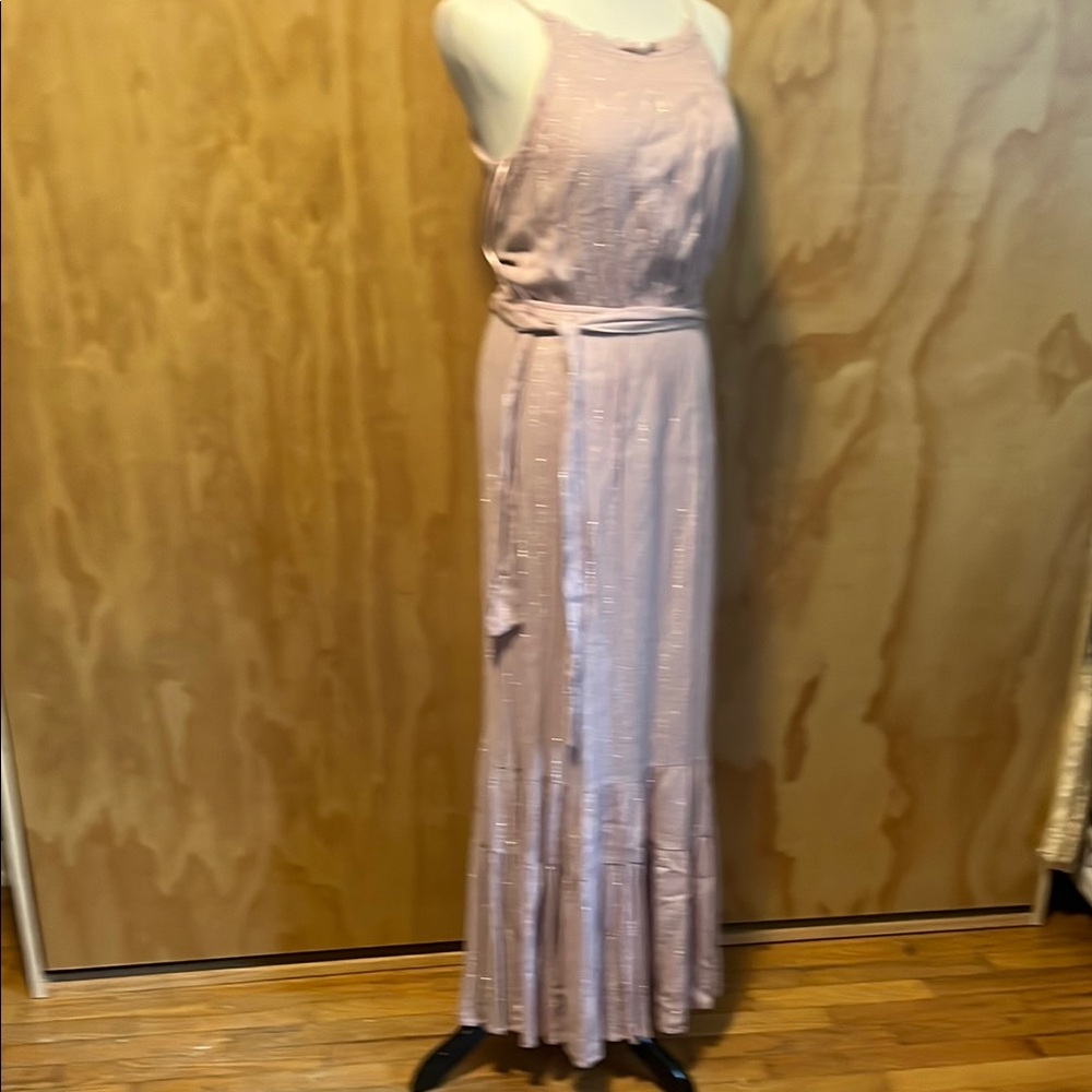 Sugarlips Pink Pleated Tie Front Maxi Dress